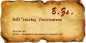Bánszky Zsuzsanna névjegykártya