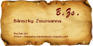 Bánszky Zsuzsanna névjegykártya