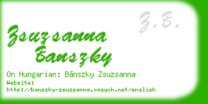 zsuzsanna banszky business card